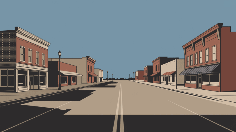 Illustration of farmland and canyon country near Twin Falls, Idaho